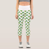 Leggings Capri Shamrock de la Saint Patrick simple Motif - Vert (Recto)