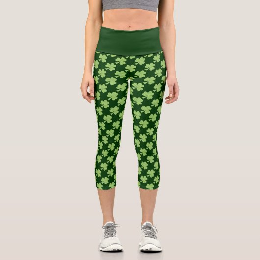 Leggings Capri Shamrock Pois Patricks motif de la journée (Recto)
