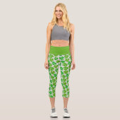 Leggings Capri Shamrocks chanceux de la Saint Patrick (Recto)