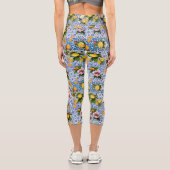 Leggings Capri Sicilian style with flowers and lemon (Verso)