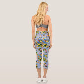 Leggings Capri Sicilian style with flowers and lemon (Verso)