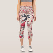 Leggings Capri Signé avec un Rose (Recto)