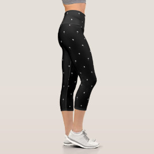 Leggings Capri Silhouettes blanches de cocotiers et d'extraterres