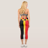 Leggings Capri Simple moderne noir rouge jaune Belgique Drapeau (Verso)