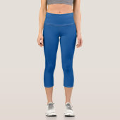 Leggings Capri Simple Stylish Modern Minimal Monogram Blue Gym (Recto)