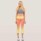 Leggings Capri Simple Sunset Ombre Effet orange jaune (Recto)