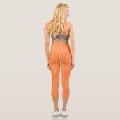 Leggings Capri Simples bandes blanches sur Arrière - plan orange (Verso)