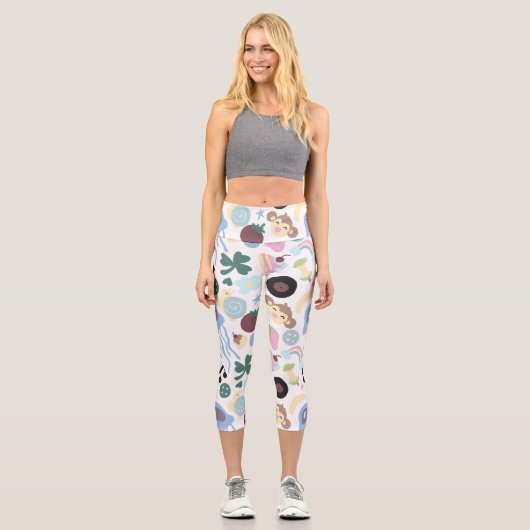 Leggings Capri singe et motif musical (Recto)