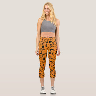 Leggings Capri Skeletons d'Halloween Macabre Dance