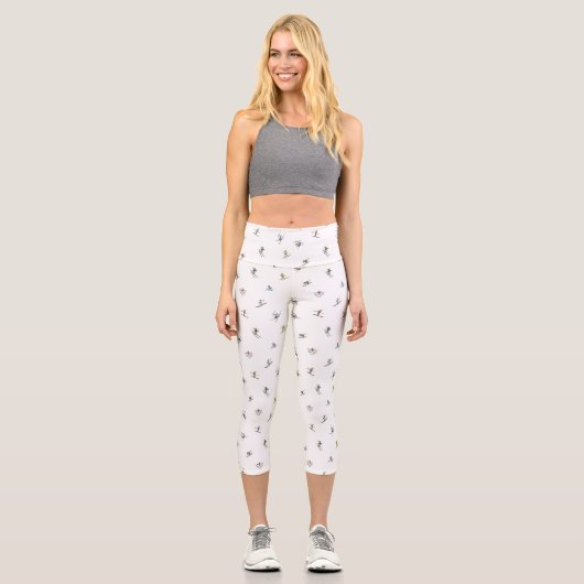 Leggings Capri Skieurs d'hiver en action Motif (Recto)