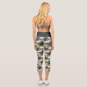 Leggings Capri Skydwellers - Dragons noir et or (Verso)