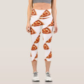 Leggings Capri SlipperyJoe's classique pepperoni pizza tranche fo (Recto)