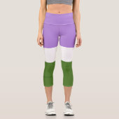 Leggings Capri SlipperyJoe's genderqueer orteils drapeau couleurs (Recto)