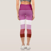 Leggings Capri SlipperyJoe's lesbian pride flag feminine communit (Verso)