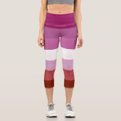 Leggings Capri SlipperyJoe's lesbian pride flag feminine communit (Recto)