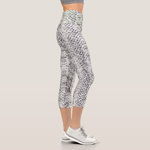 Leggings Capri Snakeskin viper blanc