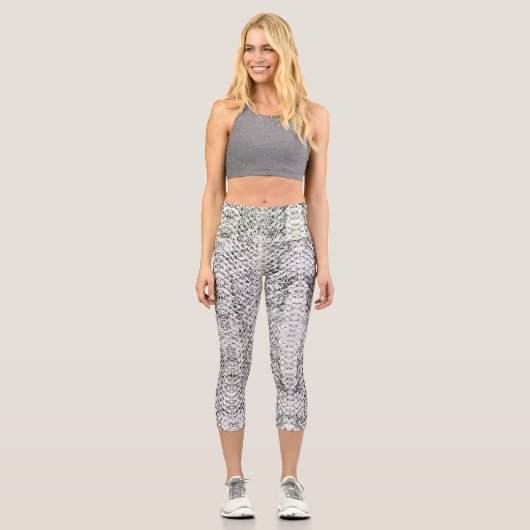 Leggings Capri Snakeskin viper blanc (Recto)