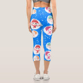Leggings Capri Snowball et Snowman avec arrière - plan (Verso)