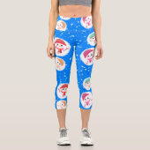 Leggings Capri Snowball et Snowman avec arrière - plan (Recto)