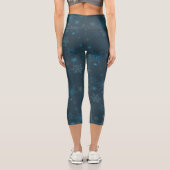 Leggings Capri Snowflake hiver bleu sans couture motif (Verso)