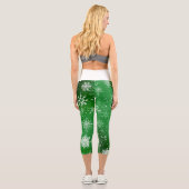 Leggings Capri Snowflakes blanc Emerald (Verso)