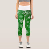 Leggings Capri Snowflakes blanc Emerald (Recto)