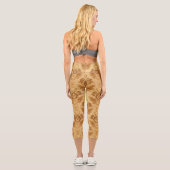 Leggings Capri Soft Gold Damask Floral (Verso)