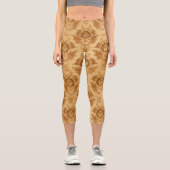 Leggings Capri Soft Gold Damask Floral (Recto)