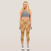 Leggings Capri Soft Gold Damask Floral (Recto)