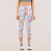 Leggings Capri Soft Hearts : Continuous Line Valentine's (Recto)