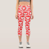 Leggings Capri Sois ma note de coeur rouge Valentine (Recto)