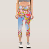 Leggings Capri Sois ma Valentine Nature fleurit Fleurs de coeur A (Recto)