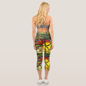 Leggings Capri Solaire psychédélique et énergie éolienne (Verso)