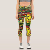 Leggings Capri Solaire psychédélique et énergie éolienne (Recto)