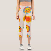 Leggings Capri soleils Abstraits : motif sans couture ethnique. (Recto)