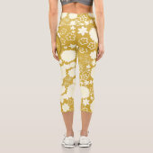 LEGGINGS CAPRI SOPHISTIQUÉ CHIC GOLD CREAM FLOWER NOM DU MONOGRAM (Verso)