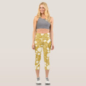 LEGGINGS CAPRI SOPHISTIQUÉ CHIC GOLD CREAM FLOWER NOM DU MONOGRAM (Recto)