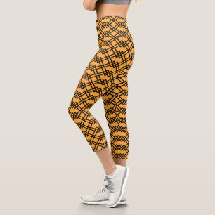 Leggings Capri Sorbet en treillis moderne géométrique noir et man