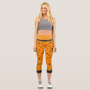 Leggings Capri Sorcière d'Halloween effrayante, Maison hantée, Lu