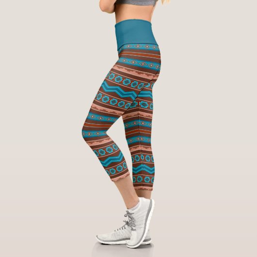 Leggings Capri Southwest Style Geometric Cameron Gorge Design (Gauche)