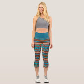 Leggings Capri Southwest Style Geometric Cameron Gorge Design (Recto)