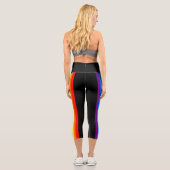 Leggings Capri Soutien LGBT à l'Gay pride Pastel Rainbow Stripes (Verso)