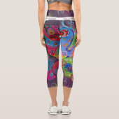 Leggings Capri Soyez gras Abstrait aubergine et peinture tourbée (Verso)