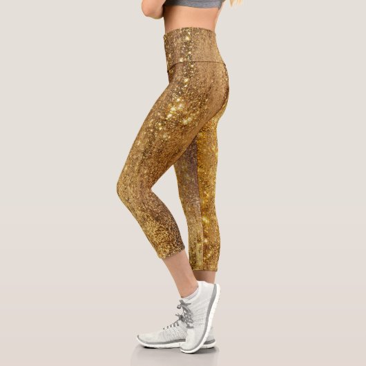 Leggings Capri Sparkly Deep Gold Girl (Gauche)