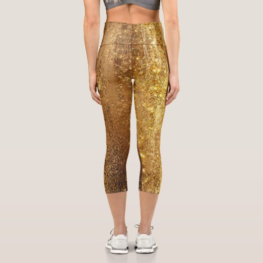 Leggings Capri Sparkly Deep Gold Girl (Verso)