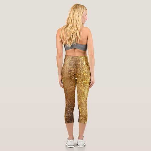Leggings Capri Sparkly Deep Gold Girl (Verso)