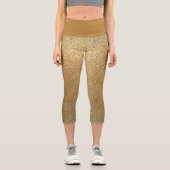 Leggings Capri Sparkly Gold Parties scintillant Fun Yoga Exercice (Recto)