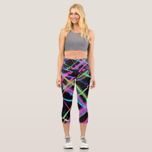 Leggings Capri Spectacle de lumière néon