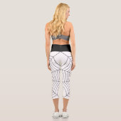 Leggings Capri Spider web noir blanc Halloween motif (Verso)