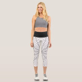 Leggings Capri Spider web noir blanc Halloween motif (Recto)